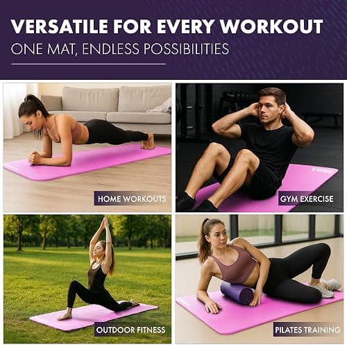 KAYMAN Yoga Mat – Multi-Purpose Extra Thick Foam Exercise Mats – Ideal Floor Mat for Pilates, Stretching, Resistance Workout & Therapy – Home & Gym Equipment Accessory for Men Women Kids –183 x 60cm thumbnail 8