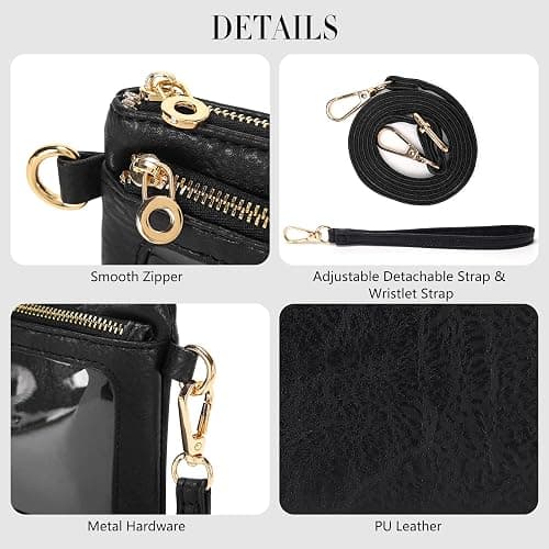 DIUY Women's Wallets Leather Small Crossbody Bag Wristlet Clutch Purse Slim Ladies Phone Bags with Shoulder Wrist Straps thumbnail 6