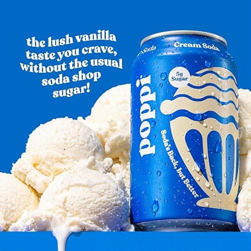 Poppi Prebiotic Soda, Cream Soda, 12 Oz, 12 Pack thumbnail 3