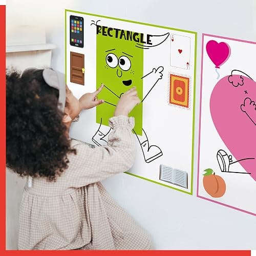 15 PCS Shape Posters, Shapes Learning Bulletin Board Set School Decoration Supplies Teaching Tool for Toddler Kid Family Classroom, 12” x 11.5” thumbnail 7