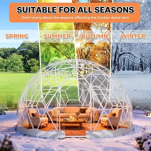 12 x 7.2 FT Garden Dome Tent, Outdoor TPU Greenhouse for 4-8 Person, Greenhouse Garden Tent with Window, Waterproof Clear Dome Tent Suitable for Camping, Party, Wedding, Christmas thumbnail 4