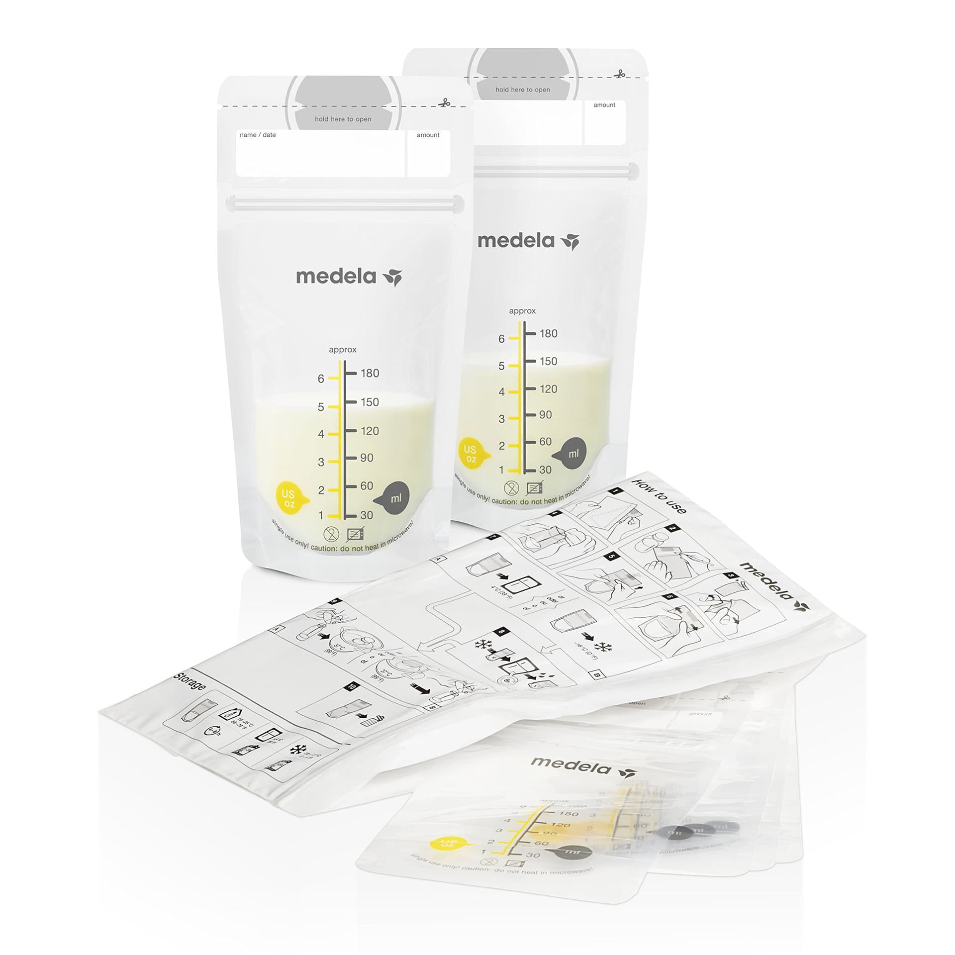 Medela Breastmilk Storage Solution Set, Including 6 x 150ml Bottles, 6 x 80ml Breastmilk Storage Tubes, 20 x 180ml Storage Bags thumbnail 4