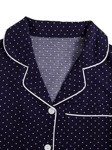 Verdusa Women's 2 Piece Pajama Sets Lightweight Fall Pajamas Cute Pj Set Button Shirt with Shorts Lounge Pjs thumbnail 3