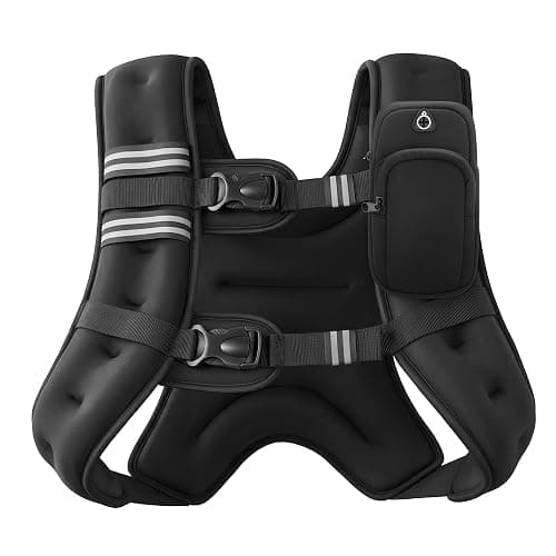 ZELUS Weighted Vest, 6lb/8lb/12lb/16lb/20lb/25lb/30lb Weight Vest with Reflective Stripe for Workout, Strength Training, Running, Fitness, Muscle Building, Weight Loss, Weightlifting - Image 1
