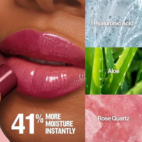 REVLON Super Lustrous Glass Shine Balm, Hydrating Tinted Lip Balm with Hyaluronic Acid, Aloe & Rose Quartz, 003 Honey Shine, 0.11 oz thumbnail 5