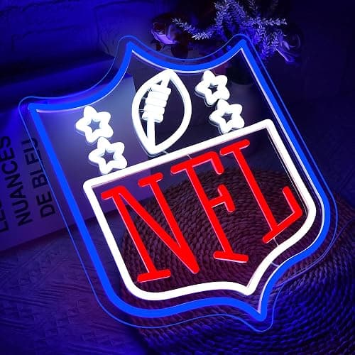 Football Neon Sign for Wall Decor Dimmable Football Led Neon Light for Man Cave or Garage Club Bedroom Birthday Gifts for Rugby Fans 5V USB Powered Size15.7 * 11.8In(ZYLD173) thumbnail 2