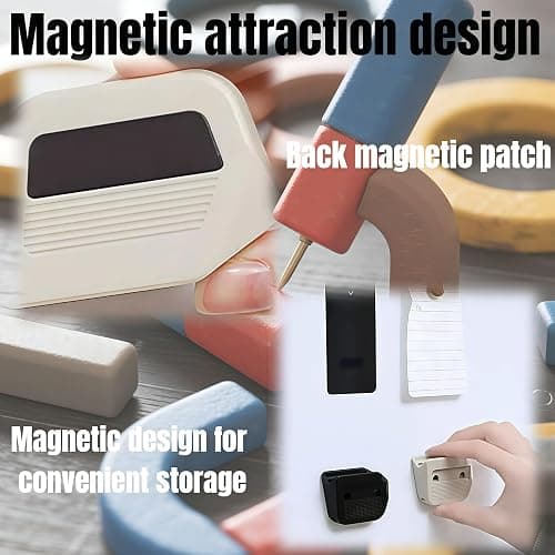 2 Pcs Box Cutter Retractable, Slice Box Opener Tool, Small Ceramic Box Cutter Safety, Magnetic Package Opener(White) thumbnail 5