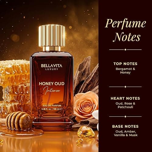 Bellavita Luxury Honey Oud Intense Eau De Parfum | Long-Lasting Unisex Perfume | 100 ml | Honey, Oud, Vanilla & Amber Fragrance | Rich Oriental Woody Perfume for Men & Women thumbnail 4