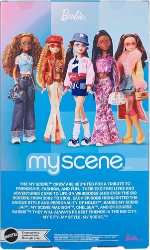 Barbie Signature My Scene Nolee Doll and Accessories, Y2K-Inspired Outfit with Sporty Matching Set, Cropped Jacket, Leg Warmers and Doll Stand thumbnail 6