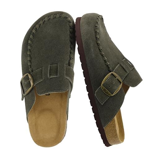 CUSHIONAIRE Canoe Genuine Suede Clogs for Women Footwear with Moc Toe Design – Casual Slip On Womens Shoes - Image 1