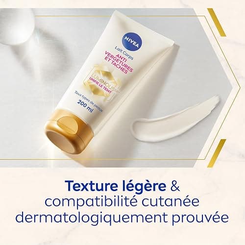 NIVEA Luminous630® Lait Corps Anti Vergetures et Taches (1 x 200 ml), soin corps anti tache hydratant 48h réducteur de vergetures, soin femme pour tous types de peaux thumbnail 4