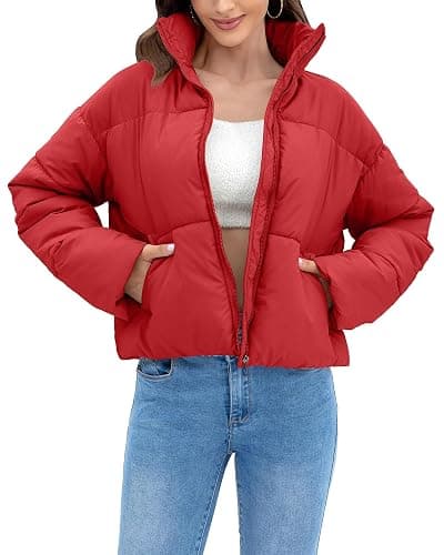 Cityork Women's Winter Quilted Jackets Casual Long Sleeve Puffer Coat Padded Outwear with Pockets - Image 1