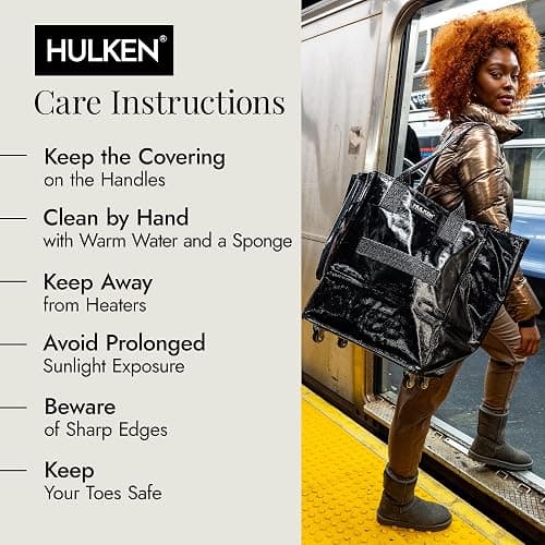 (Medium, Black) Reusable Grocery Bag On Wheels, Shopping Trolley, Rolling Tote, Zipper Closure, Lightweight, Carries Up to 66 lb, Folds Flat, Unbreakable Handles thumbnail 7