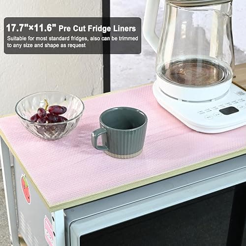 12Pcs Refrigerator Liners Washable Fridge Shelf Liners Refrigerator Mats for Freezer Glass Shelves Kitchen Cabinets Cupboards Drawers (17.7" x 11.4") thumbnail 2