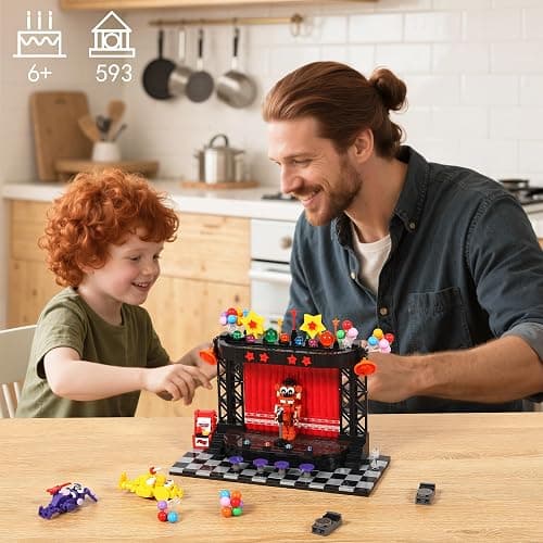 Spaciolo Five Nights Stage Toy Building Sets -Compatible with Lego Monster Scene, Bear, Rabbit & Chicken Performing on Stage, Horror Game-Inspired Spooky Toy for Fans and Collectors thumbnail 4