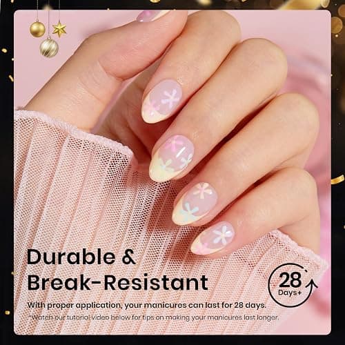 Beetles Extra Short Almond Nail Tips, 12 Sizes 288 PCS Pre-Shaped Clear Full Cover Etch Gel Nail Tips Clear Acrylic Press on Nails Extension for Girls Women Nail Art Design, Nail Glue Needed thumbnail 6