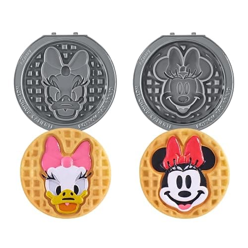 Disney Dash MultiMaker® Mini System Removable Plate Set - Ceramic Coating Replacement Plates for Waffle Breakfast - Waffle Maker Not Included - 4-Inch - 2-Pack - Minnie & Daisy - Image 1