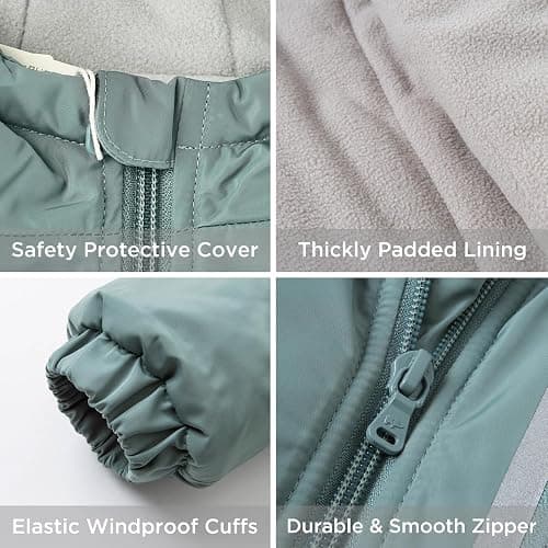DAVE&BELLA Toddler Boys Girls Windbreaker Jacket, Hooded Solid Rain Jacket Kids Warm Fleece Lining Zip Up Outerwear Dust Coat thumbnail 5