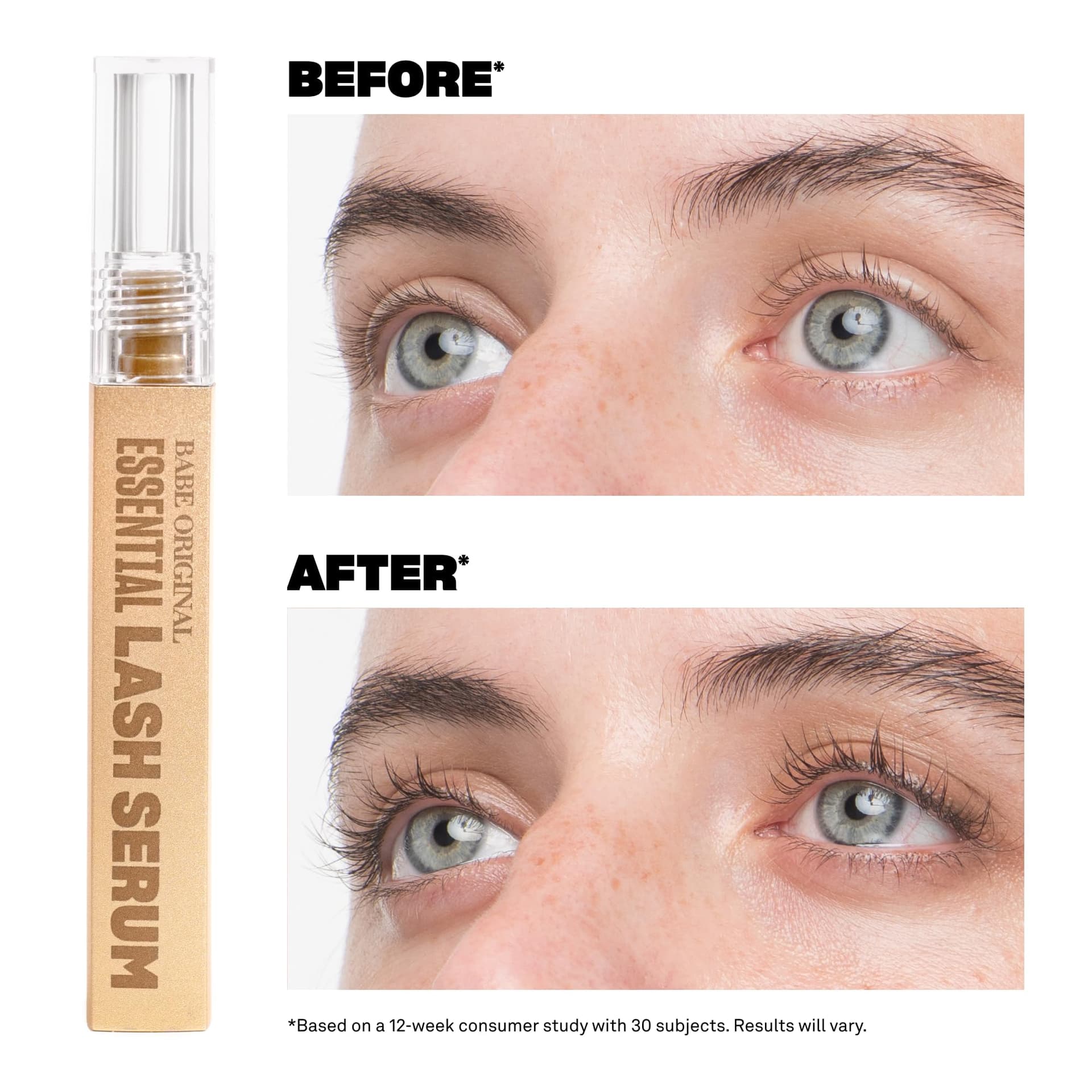 Babe Original Babe Lash Serum - Fuller & Longer Looking Eyelashes, Clear Essential Serum for Natural Lashes and Lash Extensions, 2mL, 3-month Supply thumbnail 2