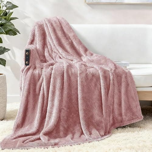 Exclusivo Mezcla Plush Fuzzy Fleece Throw Blanket Extra Large, Super Soft - Image 1