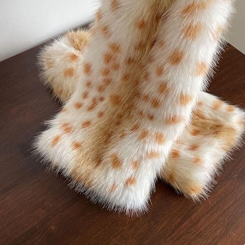 OANTGM Fuzzy Leg Warmers Aesthetic Elk Therian Stuff Christmas Accessories Fur Leg Warmers Y2k Kawaii thumbnail 3