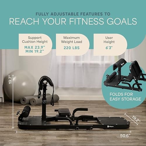 Lifepro Hip Thrust Machine – Adjustable Glutes Workout Equipment for Home – GluteBlast Foldable Booty Builder, Sissy Squat Machine, Thrust Glute Bench, Home Gym Glute Workout thumbnail 7