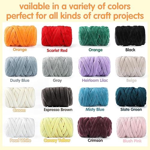 Chunky Yarn for Hand Knitting- Velvet Chenille Tube Yarns- Jumbo Yarns for Blankets, Pet Beds, Machine Washable (0.66 Lb/18.59 Yd), Easy No-Tool Arm Knitting & Crochet Project Yarn, Misty Blue thumbnail 5