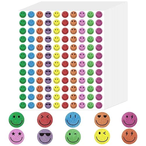 Anwyll 6000Pcs Smiley Face Stickers - 3/8'' Holographic Happy Face Stickers Cute Reward Sticker for Kids Classroom Self Adhesive Positive Incentive Sticker for Teacher Calendar One Happy Dude Birthday - Image 1
