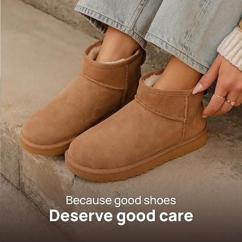 Suede & Sheepskin Cleaning Kit Compatible with UGG Footwear - Gentle Cleaner and Conditioner, Protector Spray, Odor Remover, Suede Stain Nap Eraser, Dual Brush Set - For UGG Shoes, Boots thumbnail 7