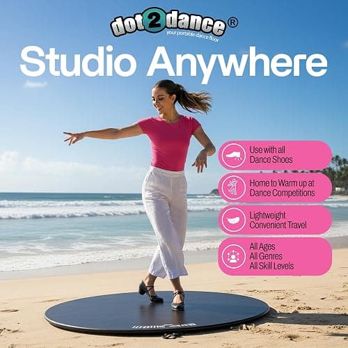 dot2dance Brand Portable Dance Floor,Marley Flooring Ballet Training Equipment,Turning Boards for Dancers & Figure Skating Practice Mat,Practice Pirouette,USA Made thumbnail 8