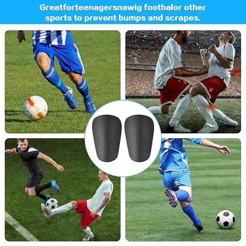 1 Pair Mini Shin Guards Soccer, Lightweight Small Shin Pads, for Youth & Adults, Mini Shinguards for Indoor Outdoor Football Soccer Training Protective Equipment (Black) thumbnail 7