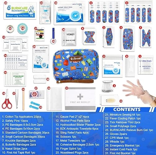 Lincada Portable Travel First Aid Kit for Kids and Adults, 143 Pieces All-Purpose Emergency First Aid Kit for Home, Car, Diaper Bag, Camping & Hiking thumbnail 3