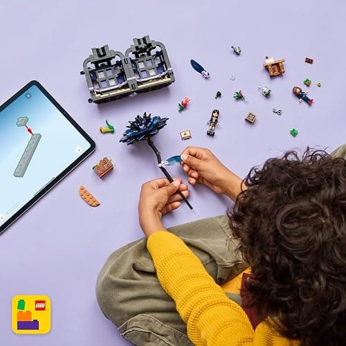 LEGO Wednesday Black Dahlia Flower Building Toy - Pretend Play Set for Girls & Boys, Ages 9+ - with Wednesday Addams & Professor Minidolls - Building Blocks for Kids - Gift Idea for Birthdays - 76784 thumbnail 6