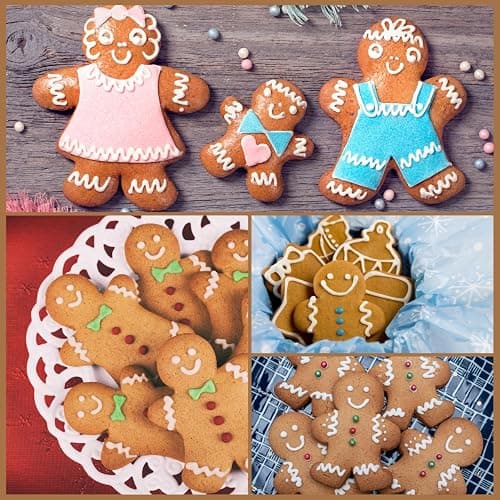 Gingerbread Man Cookie Cutter Set, 5 Pcs Stainless Steel | Classic gingerbread shapes for cookies, fondant, pastries, sandwiches and festive baking projects. thumbnail 6