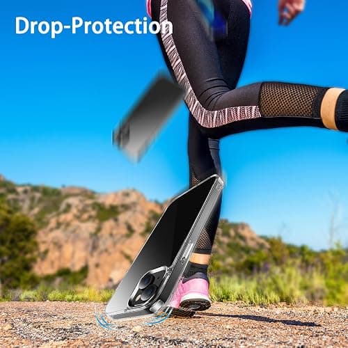 JJGoo Compatiable with iPhone 15 Case Clear, Transparent Shockproof Phone Case, Slim Anti-Scratch Hard PC Back Protective Cover Bumper, Clear thumbnail 7