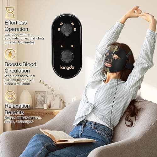 KINGDO Red Light Therapy Mask for Face, 4 Modes Infrared Light Therapy LED Face Mask with Remote, Portable and Rechargeable with Timer, Ideal for Home Use thumbnail 6