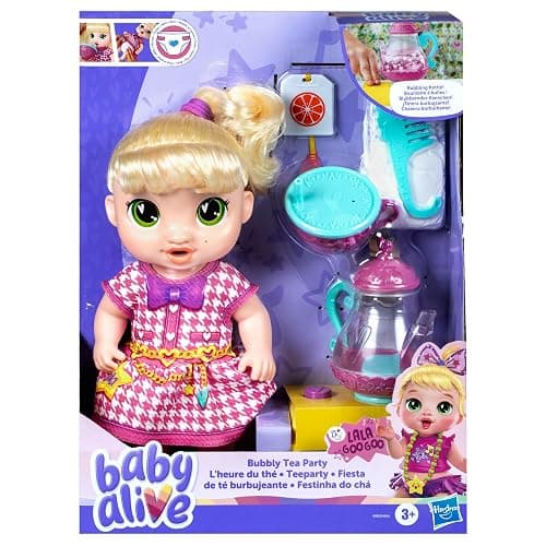 Baby Alive Bubbly Tea Party LaLa GooGoo Doll with Teapot Accessories, Blonde Hair, 11 Inches, Toys for 3 Year Old Girls and Boys & Up thumbnail 3