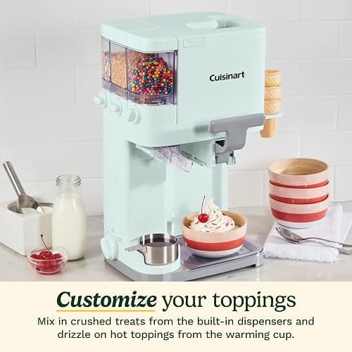 Cuisinart Soft Serve Ice Cream Machine- Mix It In Ice Cream Maker for Frozen Yogurt, Sorbet, Gelato, Drinks 1.5 Quart, Mint Green, ICE-48 thumbnail 2