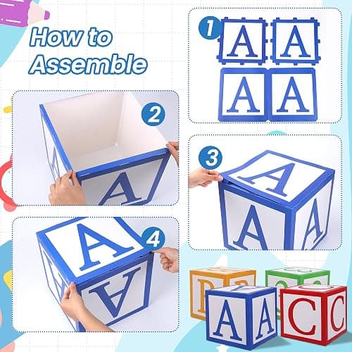 Fovths 22 Pcs Giant Back to School Theme Party Decorations 45 Inch Large Inflatable Pencil Crayon ABC 123 Alphabet Party Favor Box 6.6ft Backdrop Banner for Back to School Birthday Decor, Classic thumbnail 3