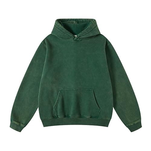 hathne Men's Oversized Hoodies Sweatshirt Cotton Wash Hooded Baggy Pullover Hoodies Vintage Winter Spring - Image 1