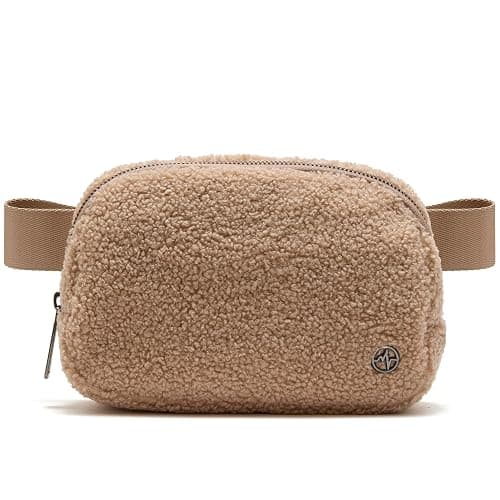 Pander Fanny pack Everywhere Fleece Belt Bag for Women and Men with Adjustable strap Belt, 1L. (Tan) - Image 1