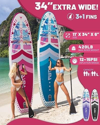 DAMA 11'*34"*6" Inflatable Paddle Board, Paddle Boards for Adults,Sup,Lightweight and Durable, Easy to Inflate, Versatile in Style, Fully Functional, Equipped w/High Grade Accessories. thumbnail 2