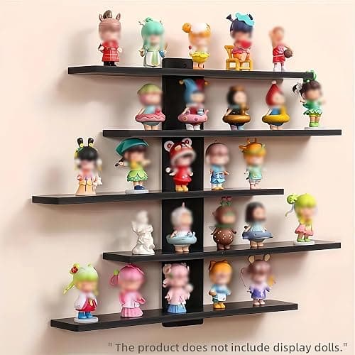 HUHUJIA 5-Tier Trinket Shelf, Wall Display Shelf for Collectibles (White) | Trinket shelves, Display shelves for collectibles, Floating wall shelves for trinkets,Wall decor living room thumbnail 7