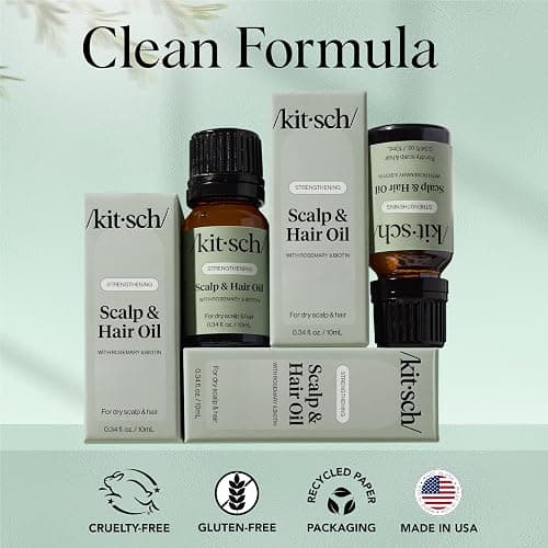 Kitsch Rosemary Oil for Hair Growth – Hair Oil with Biotin, Castor & Jojoba – Pre-Wash Scalp oil for Hair Care – Lavender Scent – 10mL | Ideal Gifts for Women thumbnail 6