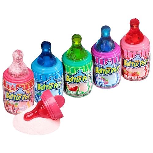 Baby Bottle Pop Easter Candy Lollipops, 18 Ct Bulk Lollipops with Dipping Powder in Assorted Fruity Flavors, Full Size, Individually Wrapped Hard Candy For Easter Basket Stuffers, Egg Fillers, Gifts thumbnail 8