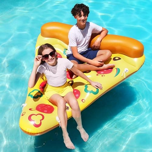 JOYIN Giant Inflatable Pizza Slice Pool Float, Fun Pool Floaties, Swim Party Toy, Summer Pool Raft (1 Pack), Extra Large with Cup Holders thumbnail 9