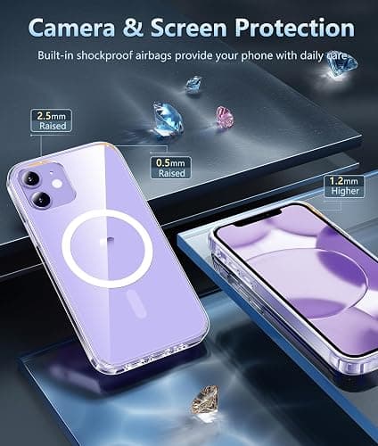 FNTCASE for iPhone 12 Case Clear: iPhone 12 Pro Case Magnetic Phone Cases Compatible with Magsafe Slim Anti Yellowing Military Grade Drop Protection Rugged Protective Transparent Cover (A-Clear) thumbnail 5