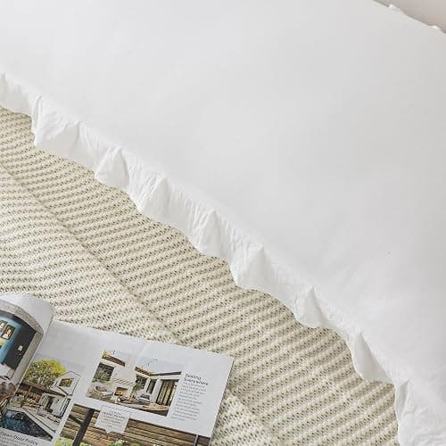 H HOUSEHOLD Body Size Pillow Cases Set of 1 - Ruffled Chic Boho Pillowcase 1 Pack, Super Soft and Cozy Pillow Case Covers with Envelop Closure, 20x54 Inches thumbnail 3