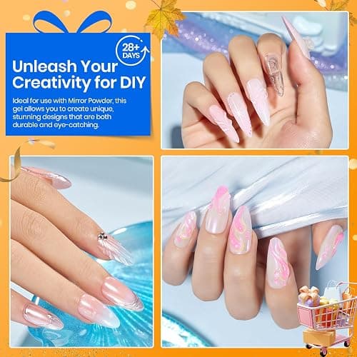 Beetles Sculpting Gel 3D Gel Nail Art Design - 3 in 1 Clear No Wipe Nail Polish Rhinestone Nail Art Glue for Nail Gems Diamond Jewelry Manicure thumbnail 6
