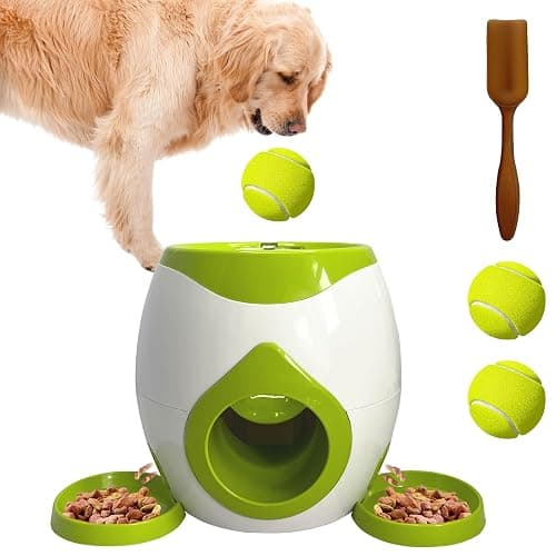 ABULL Interactive Dog Puzzle Toy - Drop The Ball to Get Treats, 2-in-1 Treat Dispenser & Slow Feeder for Healthy Eating, Keep Them Busy and Stop Boredom, Fun and Durable for All Breed (Green) - Image 1
